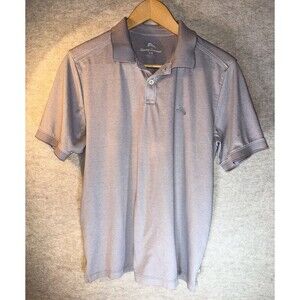 Tommy Bahama Men’s Size Large Gray Short Sleeved Polo Small Stain On Sleeve